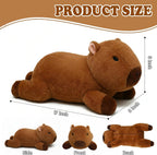 Peluches Capybara con calefacción ponderada, 2.2 libras, animales de peluche calentados con peso de 17 pulgadas para microondas, abrazos de felpa Capybara, almohadillas calentables y refrigerables sin perfume para niños y niñas adultos