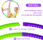 Hymaz Aros de ejercicio para niños, paquete de 4/8/12 anillos de aro desmontables y de tamaño ajustable de color para gimnasio al aire libre, equipo de agilidad para perros, juegos de fiesta deportiva