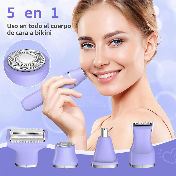 KINGTEE Recortadora de bikini eléctrica 5 en 1 para mujer, afeitado...