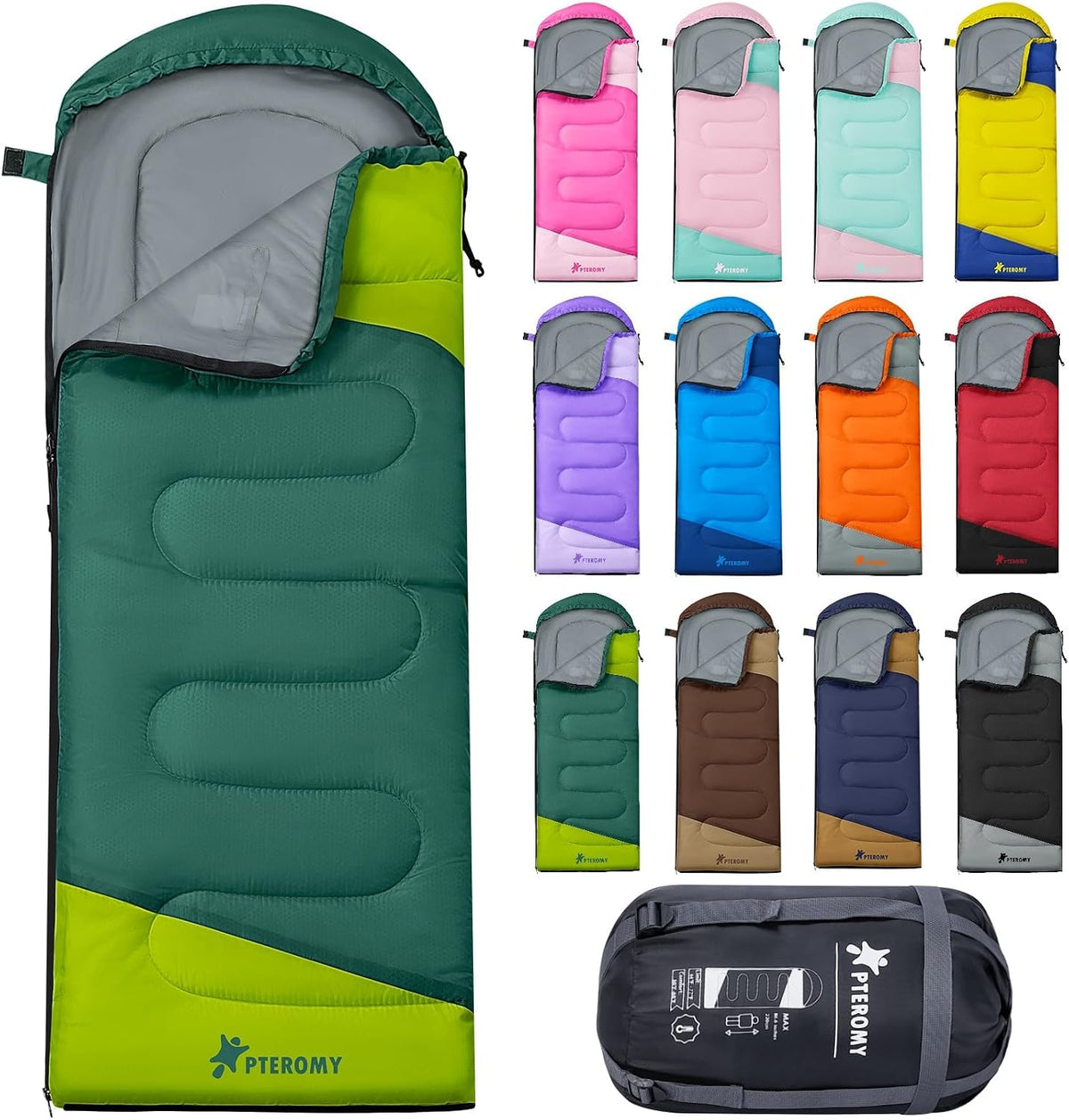 Sacos de Dormir para Adultos, Ultraligeros y Lavables a máquina, a Prueba de Agua para Senderismo, Camping y Mochila, para Clima Cálido y Frío, Esenciales de Camping para Viajar