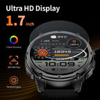 Reloj inteligente para hombre para teléfonos Android y iPhone, relojes inteligentes deportivos militares para hombres, reloj de seguimiento de actividad física con linterna/brújula/impermeable/batería