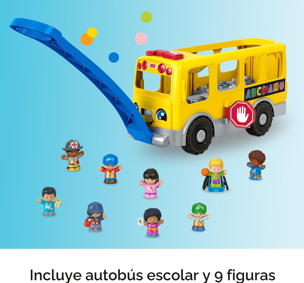 Mattel Fisher-Price Little People - Juego de autobús escolar grande y héroes comunitarios