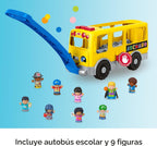 Mattel Fisher-Price Little People - Juego de autobús escolar grande y héroes comunitarios