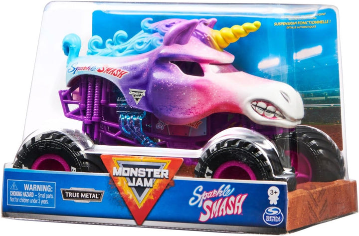 Monster Jam Camión monstruo oficial Sparkle Smash vehículo