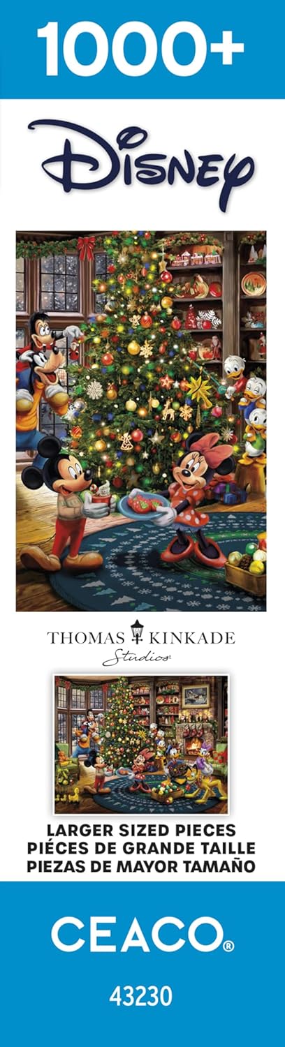 Ceaco - Thomas Kinkade - Mickey Minnie adornando el árbol
