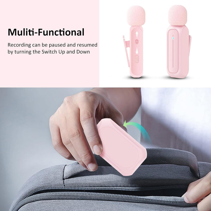 Ecomxia Paquete de 2 Micrófonos Lavalier Inalámbricos para iPhone i...