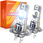 SEALIGHT Bombillas LED H7, bombillas H7 de 64,000 lúmenes, 900% de brillo, bombillas blancas frías de 6500 K con ventilador de 15000 rpm, ATV/UTV, 10 años de vida útil extendida IP68 impermeable
