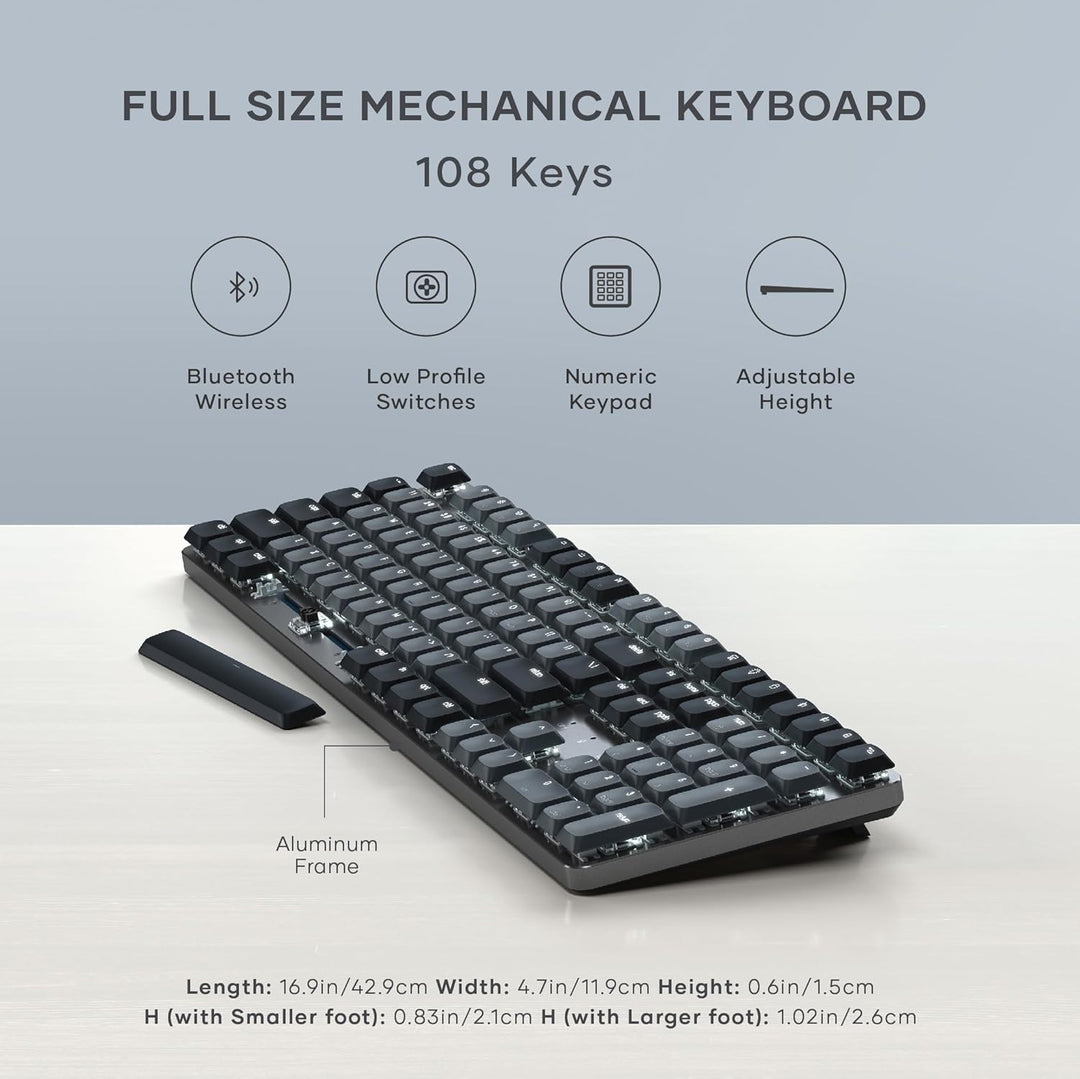 Satechi SM3 - Teclado mecánico para Mac y Windows, 108 teclas de ta...