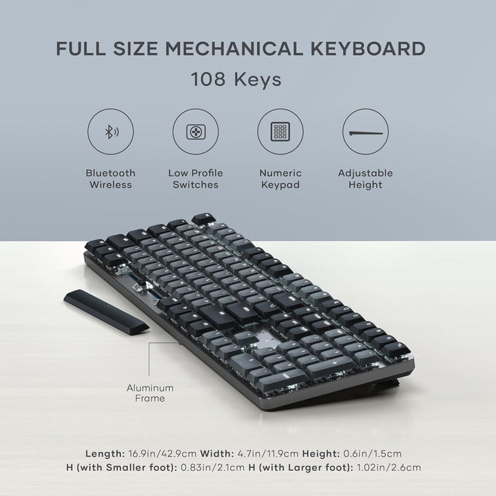 Satechi SM3 - Teclado mecánico para Mac y Windows, 108 teclas de ta...