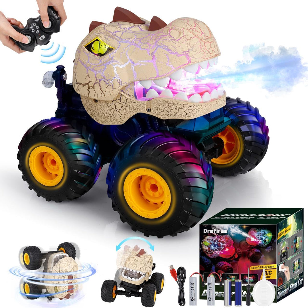Drefirsa Coche de Control Remoto de Dinosaurio para Niños de 3 a 5...