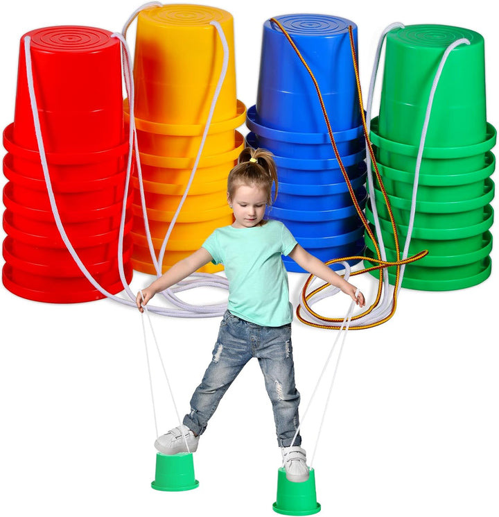 Hungdao 12 pares de zancos de equilibrio para niños, juguete de plá...