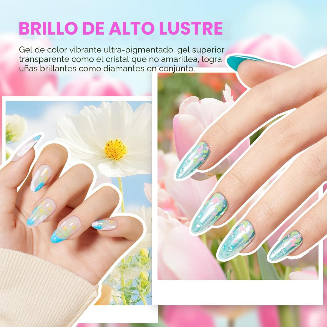 beetles Gel Polish Kit - Esmalte de uñas de 36 colores pastel azul...