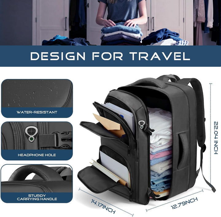 Fxcelets Mochila de viaje, aprobada por aerolíneas, mochila de tran...