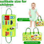 Juguetes Montessori de tablero ocupado, regalos de cumpleaños para niños y niñas, juguete de viaje sensorial para autismo, tablero de libros ocupados para actividades educativas, juguetes de aprendizaje de habilidades motoras finas, color verde