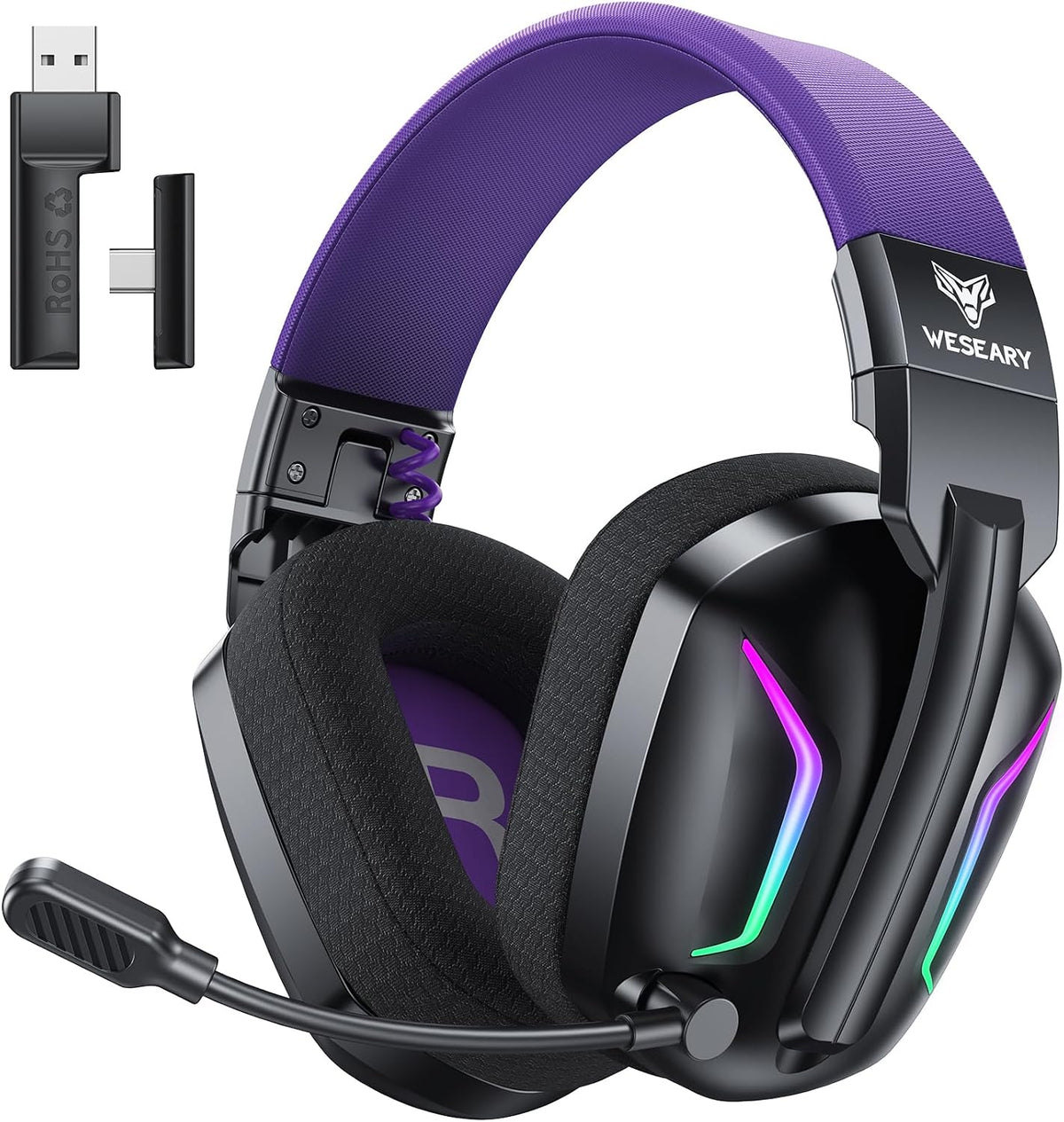 WESEARY Auriculares inalámbricos para juegos para PS5, PS4, PC, Switch y