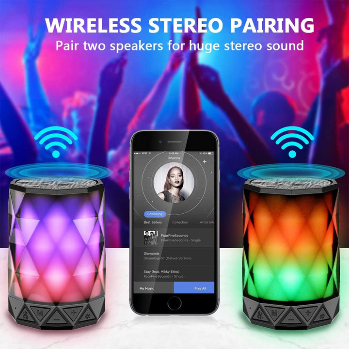 LFS Altavoces Bluetooth portátiles, luz nocturna impermeable, altav...