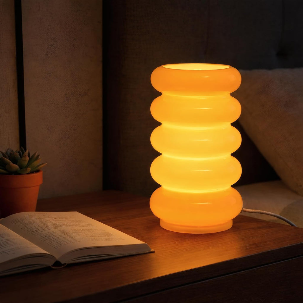 Lámpara Lámpara de mesa de cristal de 10.4 pulgadas, lámpara de mesita de noche