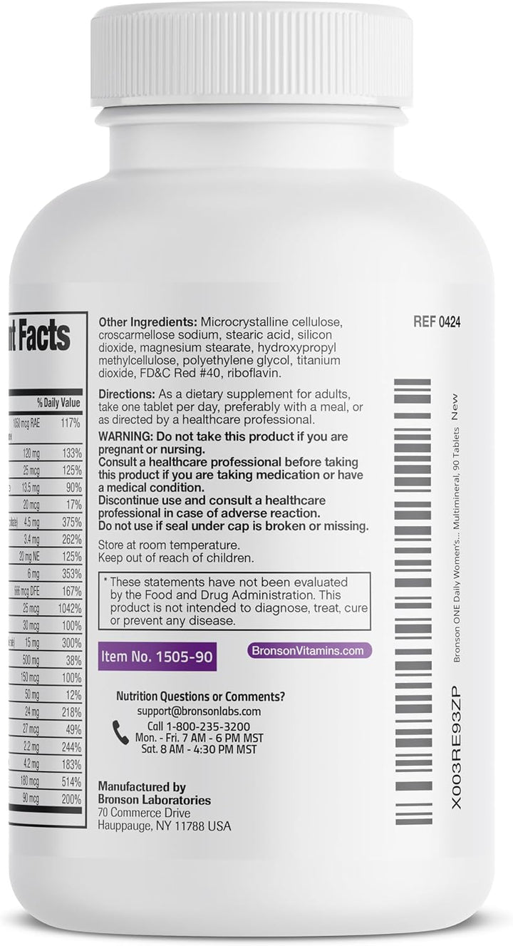 Bronson ONE Daily Multivitamínico Multimineral Completo 50+ para mu...