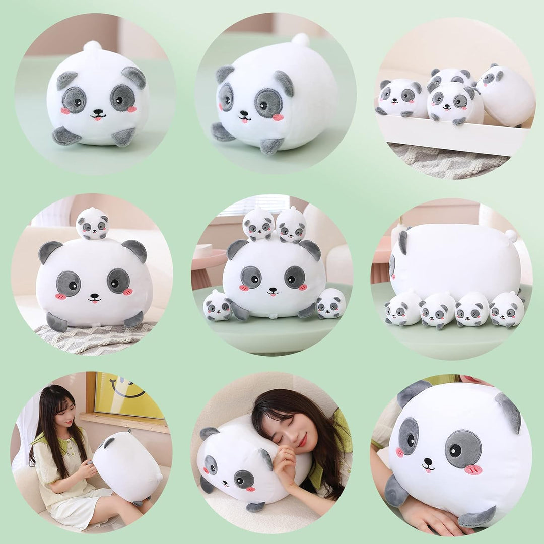 SQEQE Panda Mommy - Animal de peluche con 4 pandas de bebé, juguete...