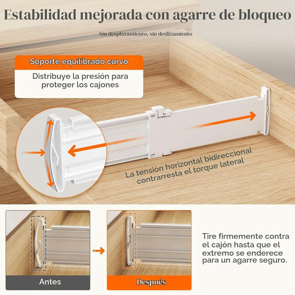 Lifewit Paquete de 9 Separadores de Cajón de 4" de Alto, Organizador de Cajones Ajustable para Ropa