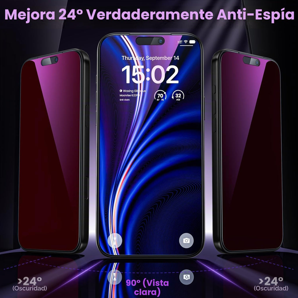 WSKEN Protector de pantalla de privacidad para iPhone 18 Pro Max, degradado