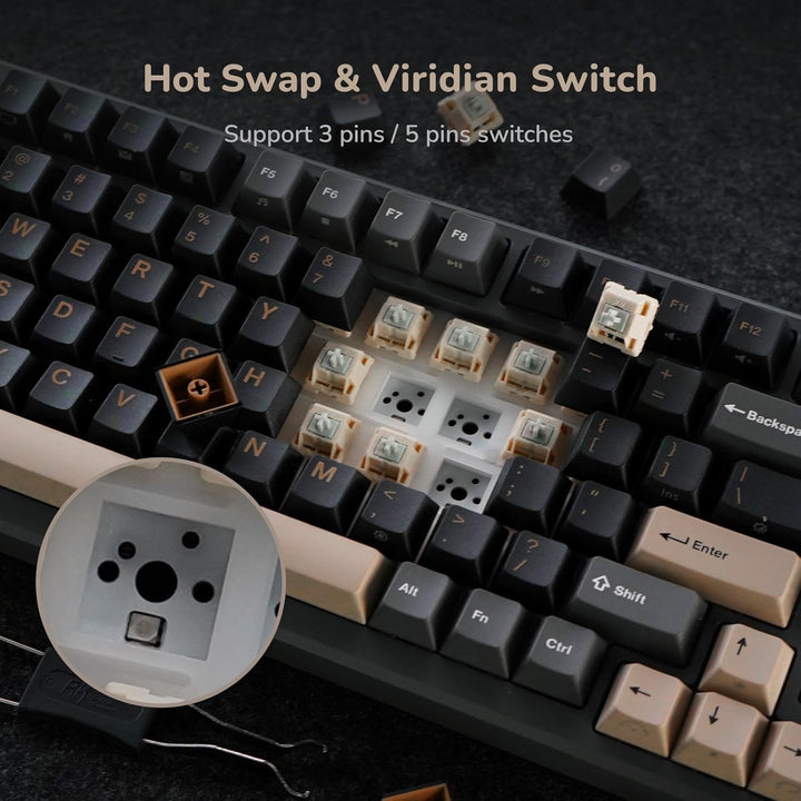 RK ROYAL KLUDGE Teclado Mecánico Inalámbrico M75 2.4Ghz\/BT5.1\/USB...