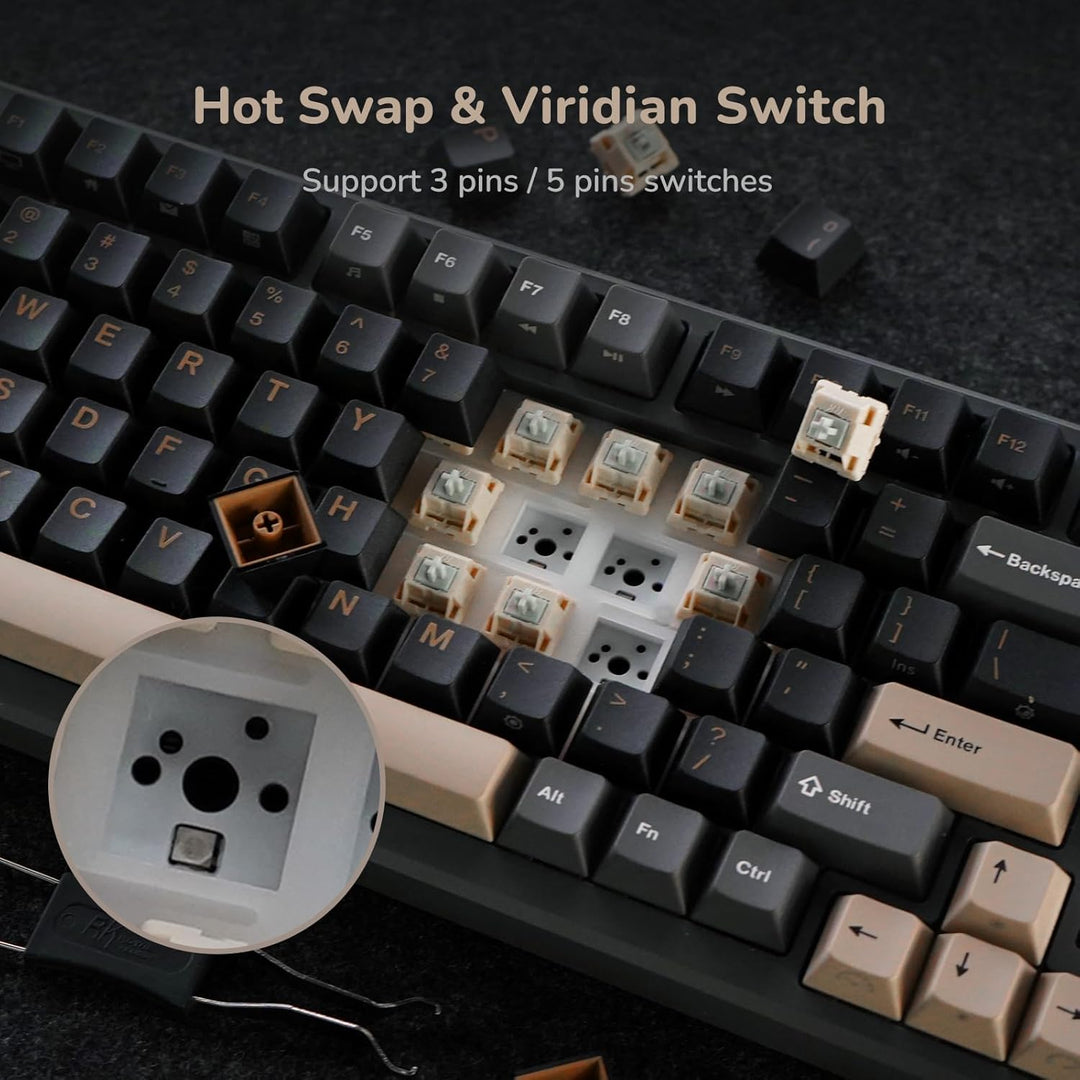 RK ROYAL KLUDGE Teclado Mecánico Inalámbrico M75 2.4Ghz\/BT5.1\/USB...