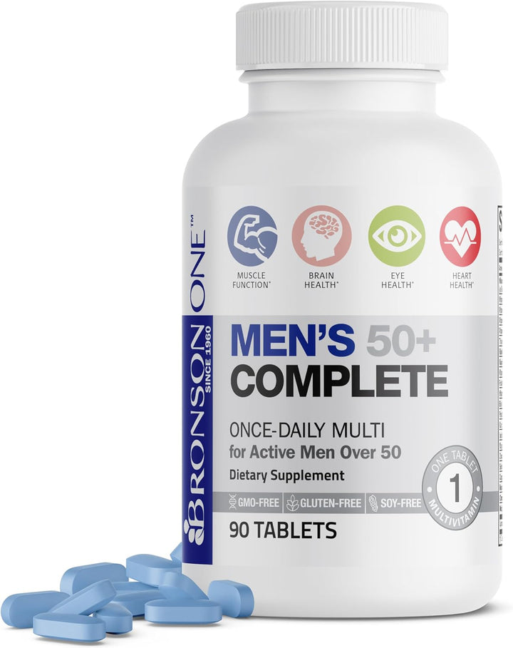 Bronson One Daily - Multivitamínico completo para hombre 50+, 90 ta...