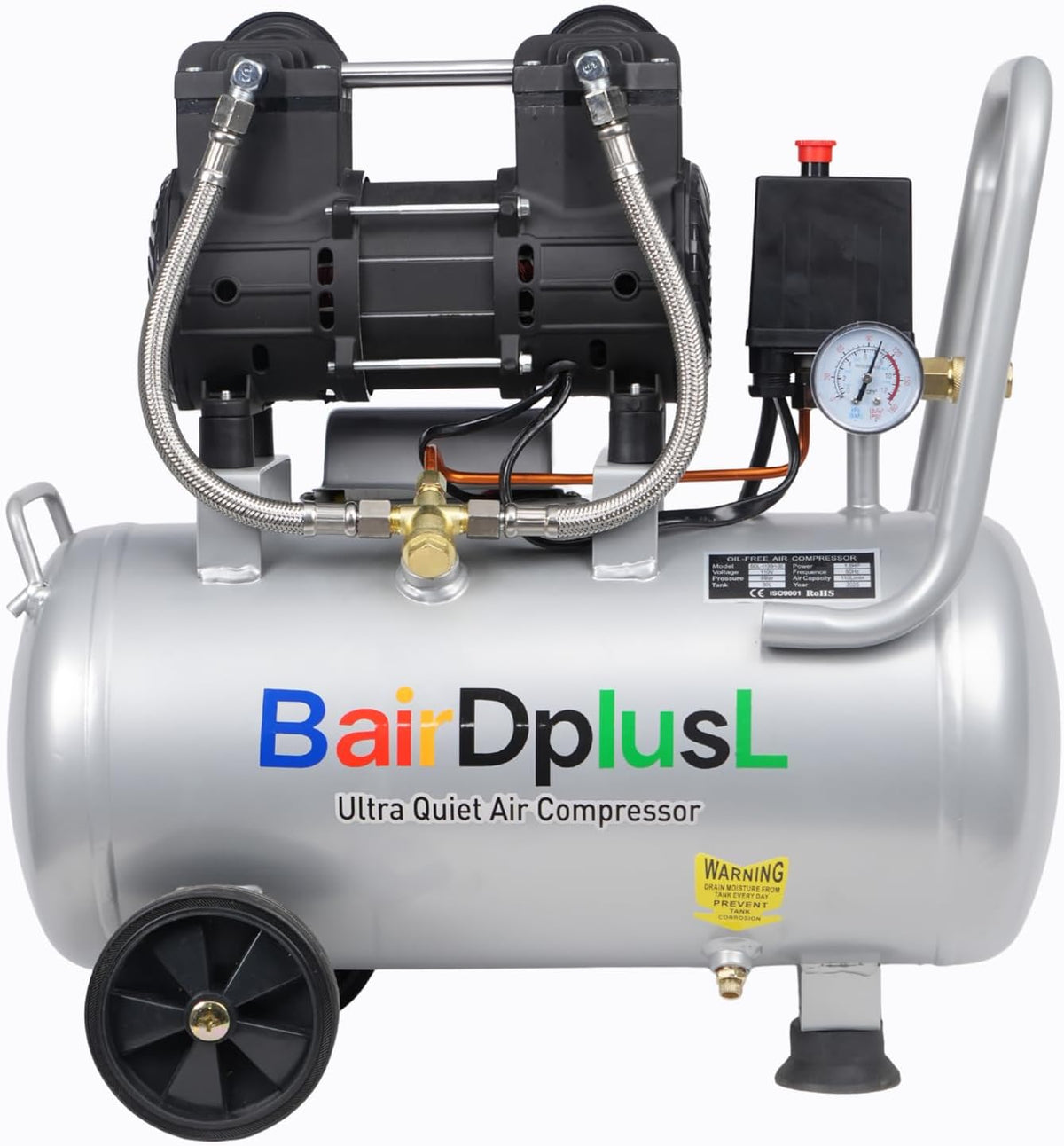 BairDplusL - Compresor de aire ultra silencioso de 8 galones, 110 V...