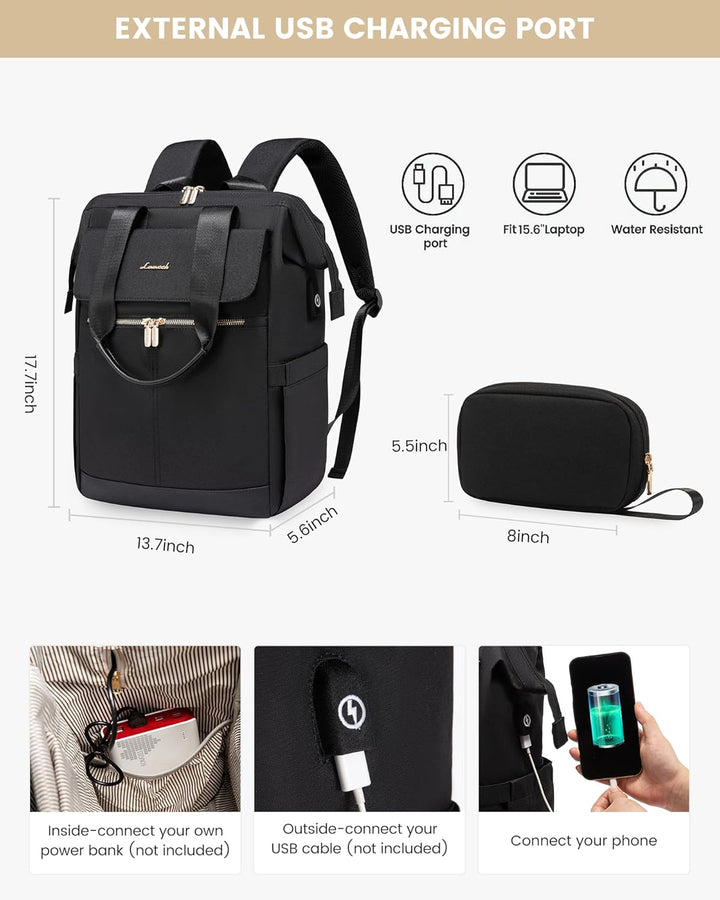 LOVEVOOK Mochila para laptop para mujeres, mochila de trabajo conve...
