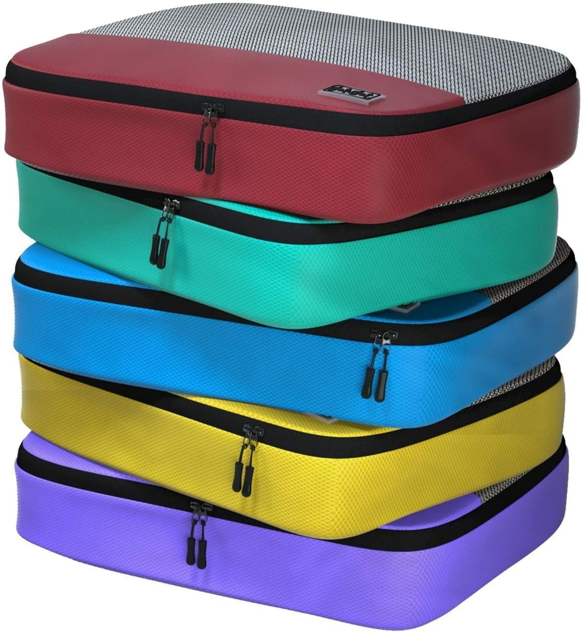 Cubos de embalaje para maletas – Juego de 5 cubos de embalaje para viajes de transporte en bolsas organizadoras de maletas – Cubos de viaje organizadores bolsas para equipaje, 5 piezas multicolor