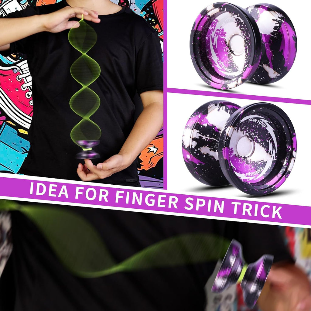FS23 - Yoyo de metal de doble función para todos los niveles de habilidad, yoyos sensibles a mariposas para niños de 8 a 12 años, yoyo profesional que no responde para adultos con accesorios de yo