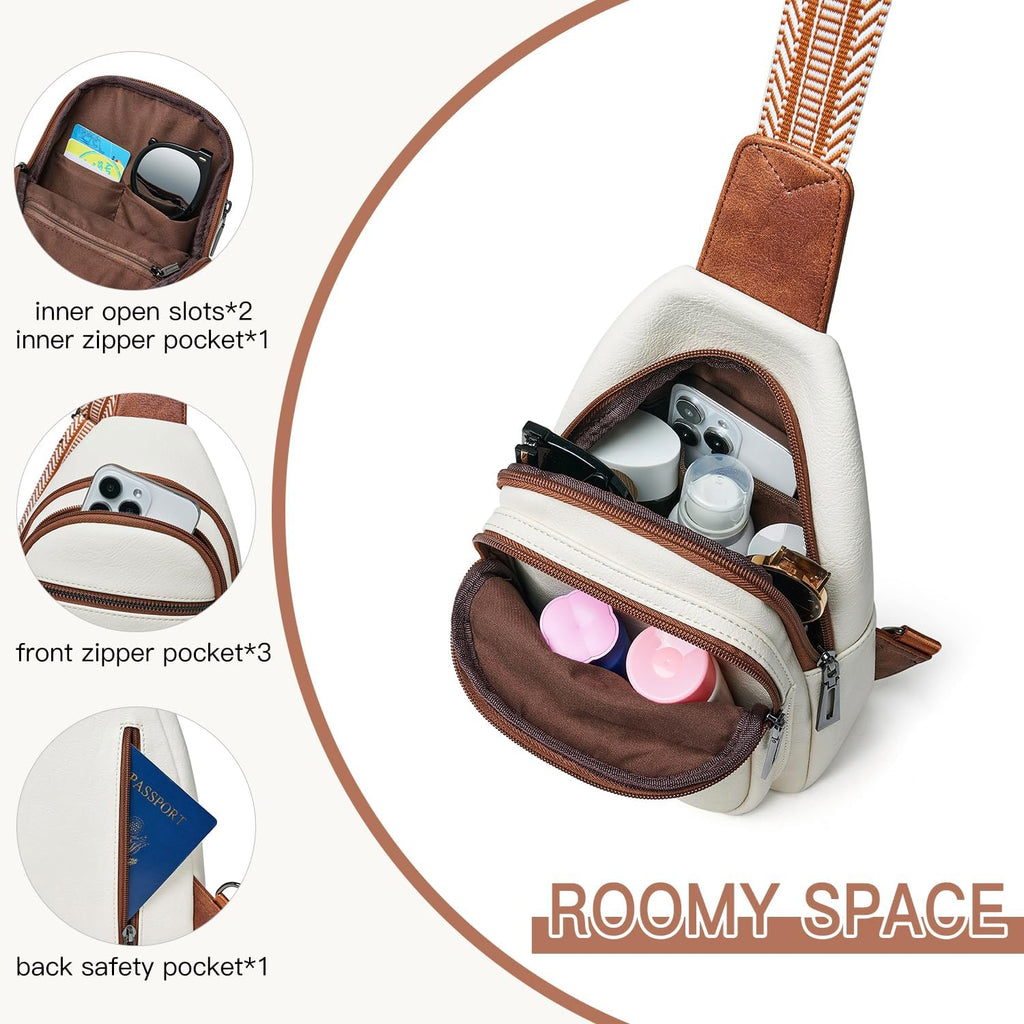 Bolso bandolera de 7L para mujeres y hombres, de cuero vegano, bolsos cruzados, riñonera, monedero, mochila sobre el hombro, bolsa antirrobo de viaje