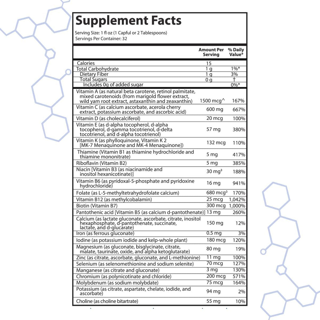 intraMAX Drucker Labs - Multivitamínico líquido orgánico todo