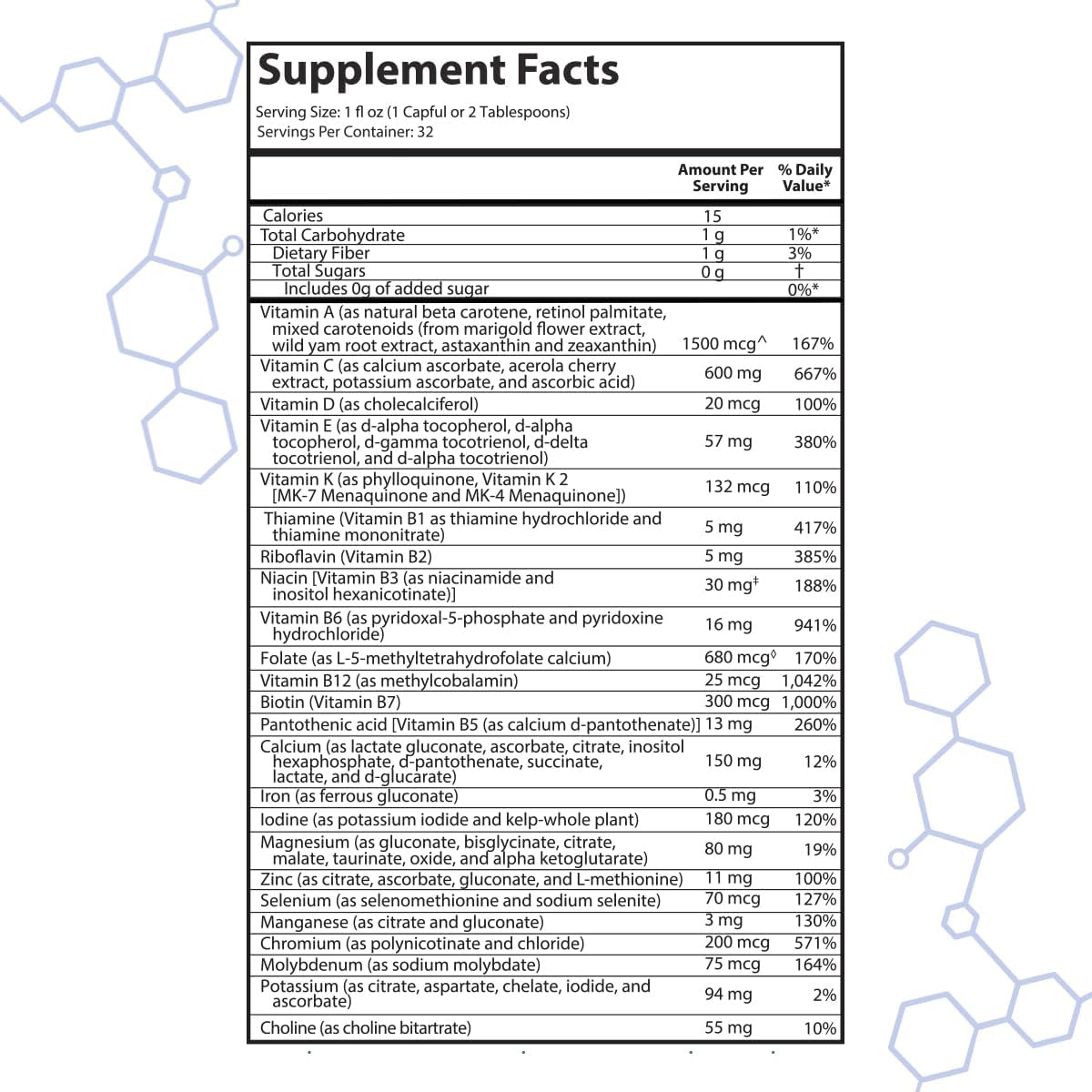 intraMAX Drucker Labs - Multivitamínico líquido orgánico todo