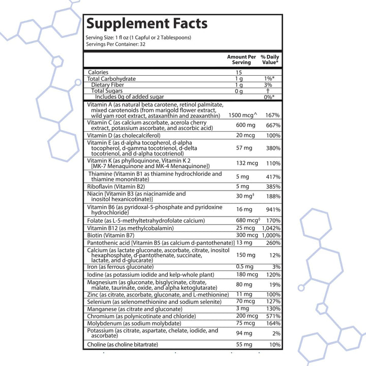 intraMAX Drucker Labs - Multivitamínico líquido orgánico todo en un...