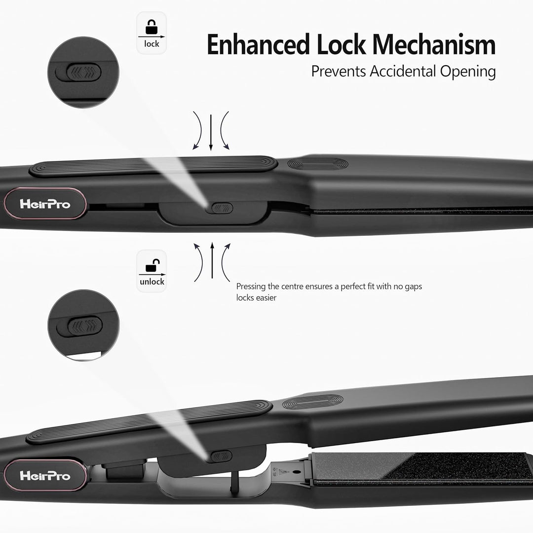 HeirPro Plancha de cerámica con placa flotante 3D, plancha de pelo...