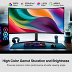 Z-Edge 34 pulgadas WQHD 1440P Monitor curvado para juegos, pantalla...