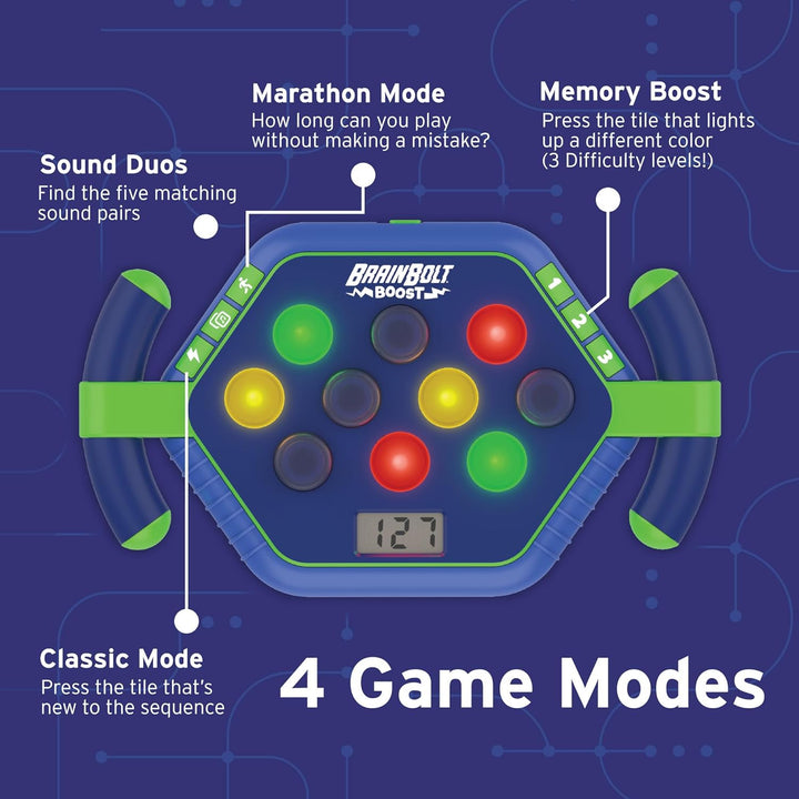 Educational Insights BrainBolt Boost - Juego de memoria con luz y s...