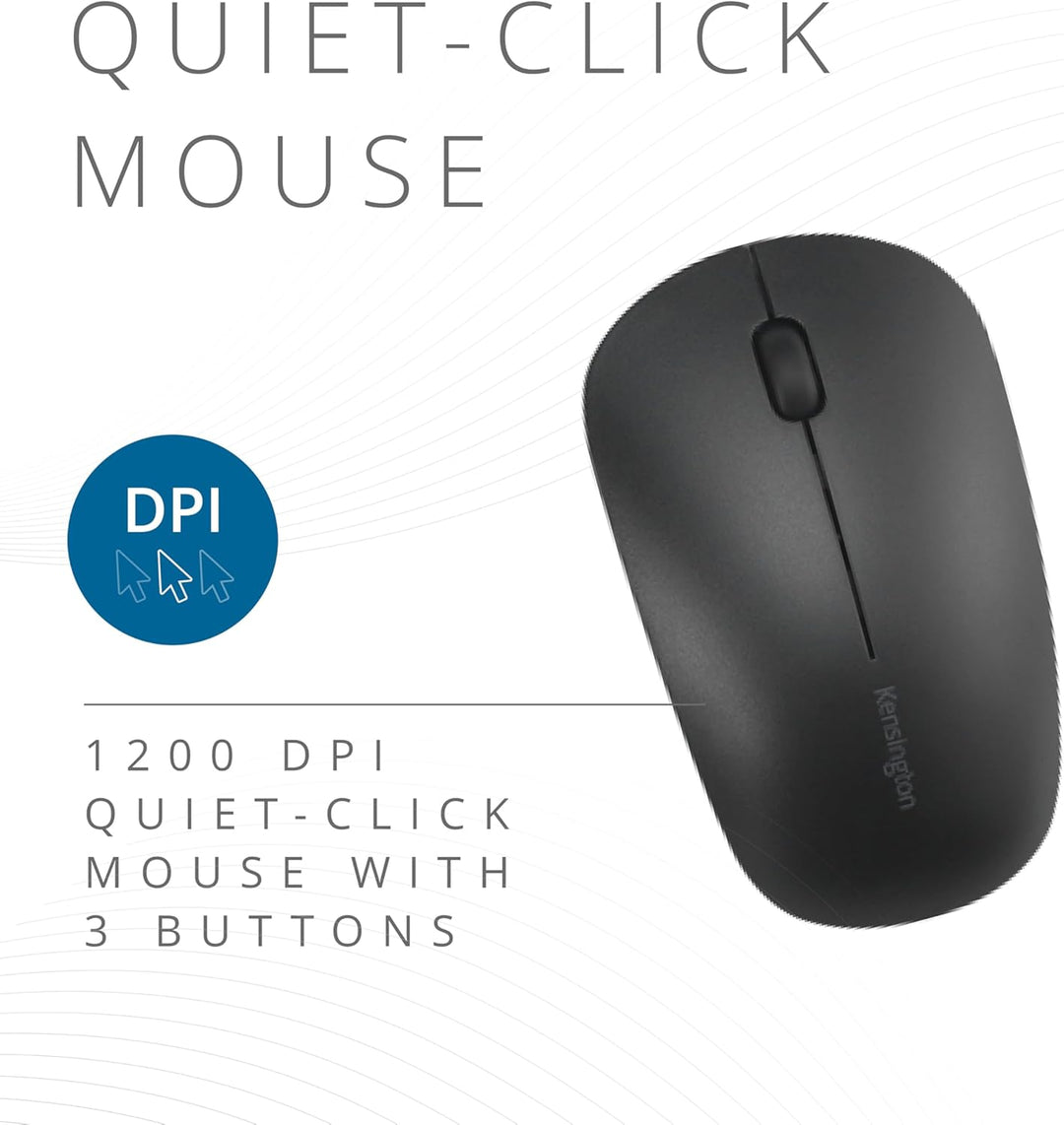 Kensington Juego de escritorio inalámbrico KM150 EQ, teclado y mous...