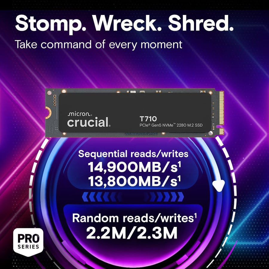 Crucial T710 PCIe Gen5 NVMe 4TB SSD, hasta 14,900 MB\/s, Compatible...