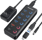 WENTER, hub USB 3.0 de 6 puertos, alimentado