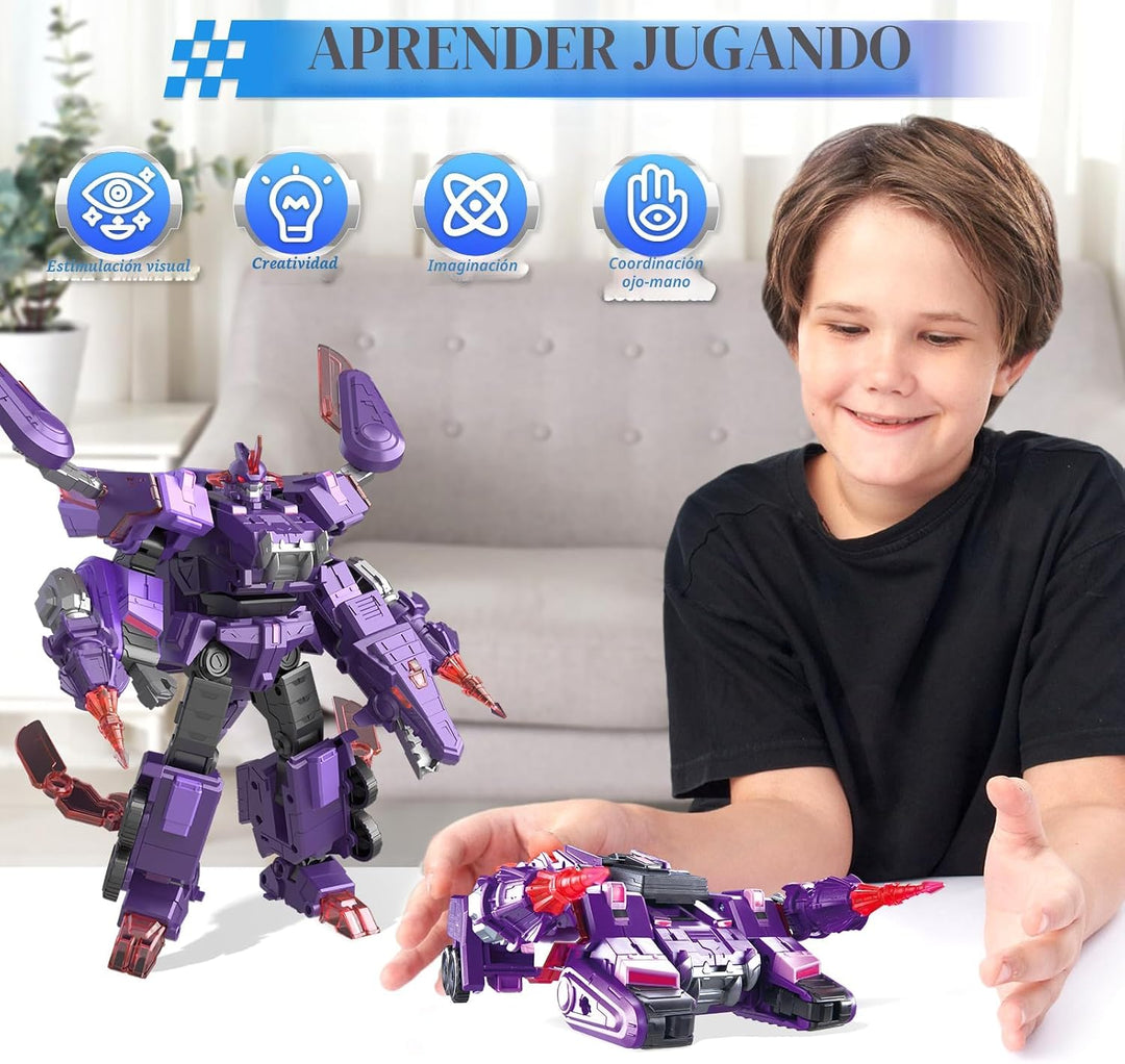 QUANTUM HEROES DINOSTER Robot transformable 3 en 1 Mosa Storm, 8.66...