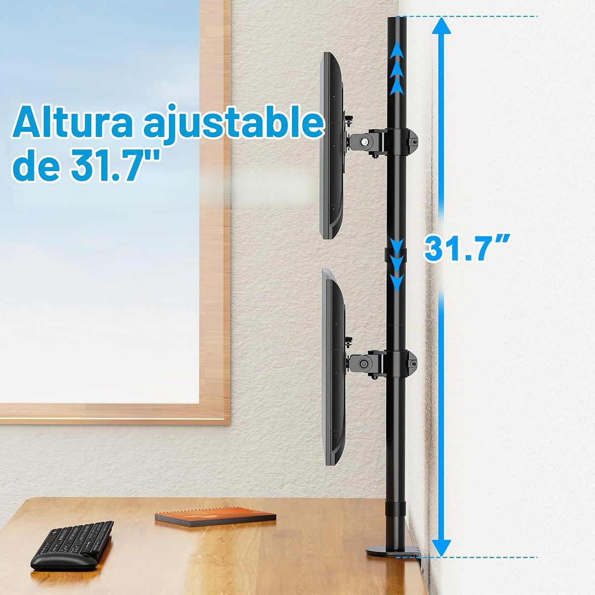 Soporte vertical para monitor dual para pantalla de computadora
