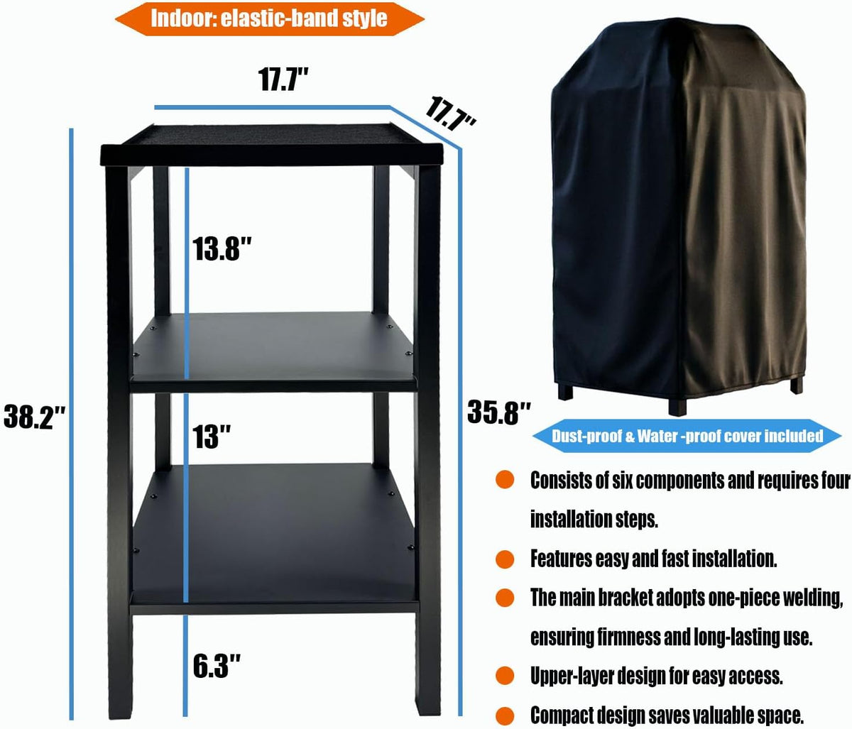 Rack ajustable para mancuernas/kettlebells 500-800LB de alta resistencia con cubierta Opt