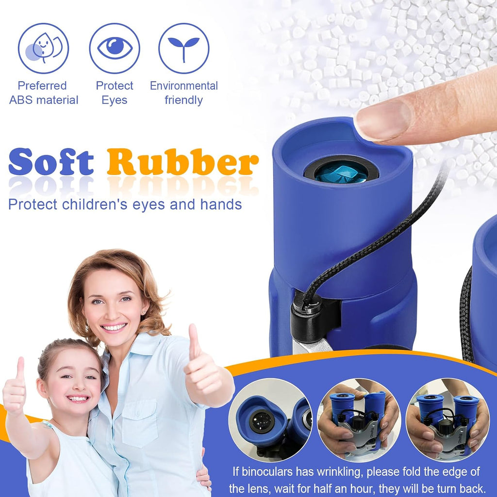 Binoculares reales para niños. Regalos para niños de 3 a 12 años. Niños o niñas. Binoculares compactos de juguete de 8x21 con óptica de alta resolución para observación de aves, viajes, acampada