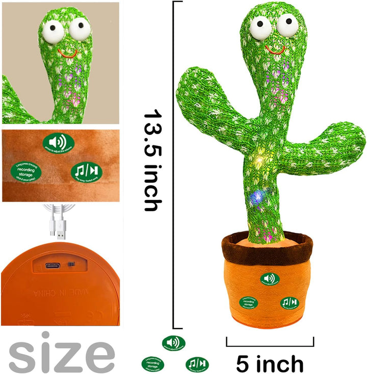 Hunfur (Recargable) Juguete de cactus parlante que imita el baile,...
