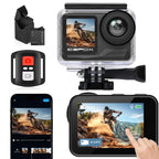 icefox Cámara de acción 4K 60FPS 20MP con 2 baterías de 2150 mAh, cámara subacuática con zoom 5X, EIS, alimentada por la aplicación Snappro, compatible con edición de video y fotos, impermeable