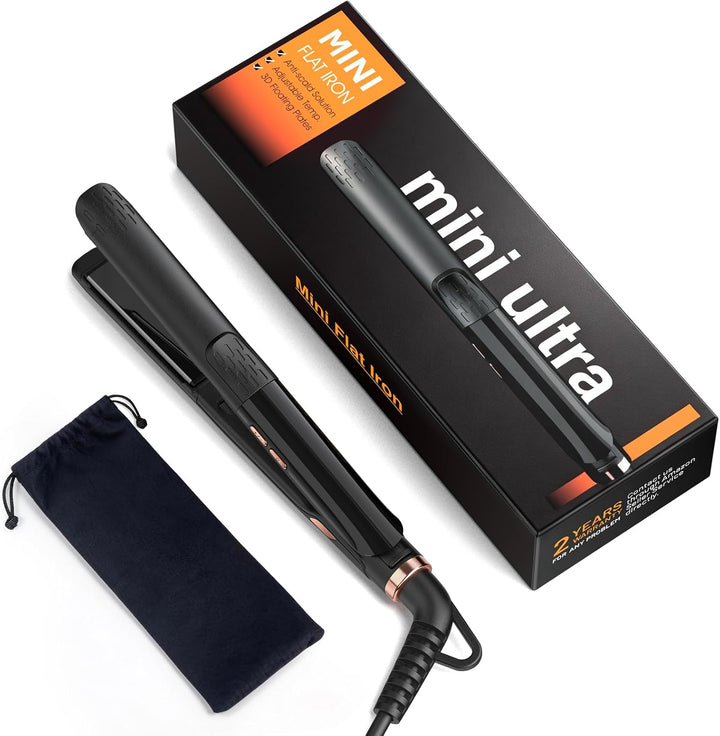 Desalo 1\/2 Inch Mini Flat Iron Adjustable Temps, Dual Voltage for...
