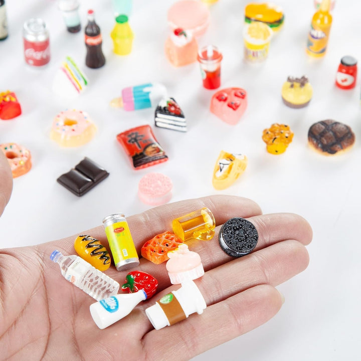 50 piezas de botellas en miniatura de comida y bebida